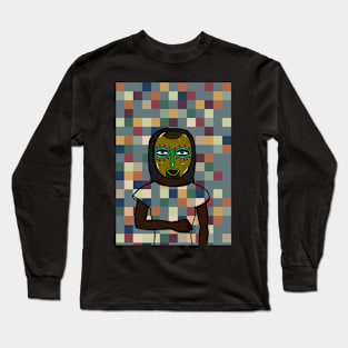 Dan NFT - FemaleMask with AfricanEye Color and GreenSkin on TeePublic Long Sleeve T-Shirt